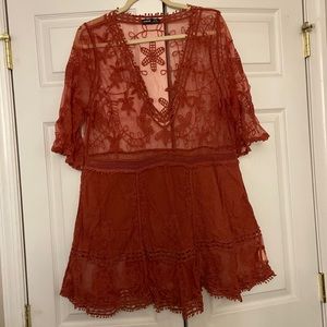 Shein lace bathing suit cover up